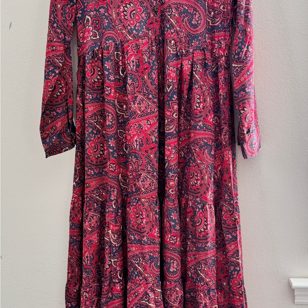 Paisley Red and Navy Women's Dress